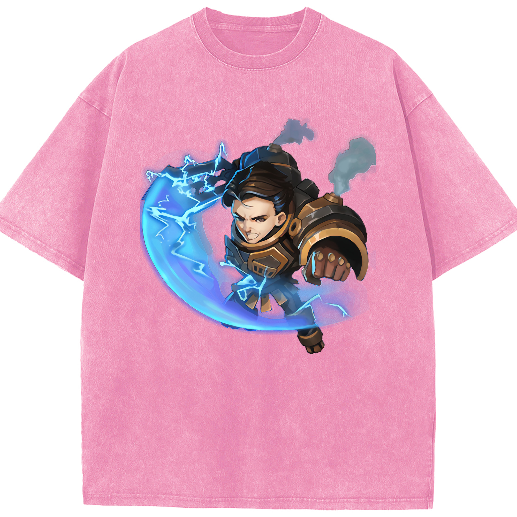 リーグ・オブ・レジェンド League of Legends LOL 綿100% ヴィンテージ風 半袖Tシャツ（フロントプリント）